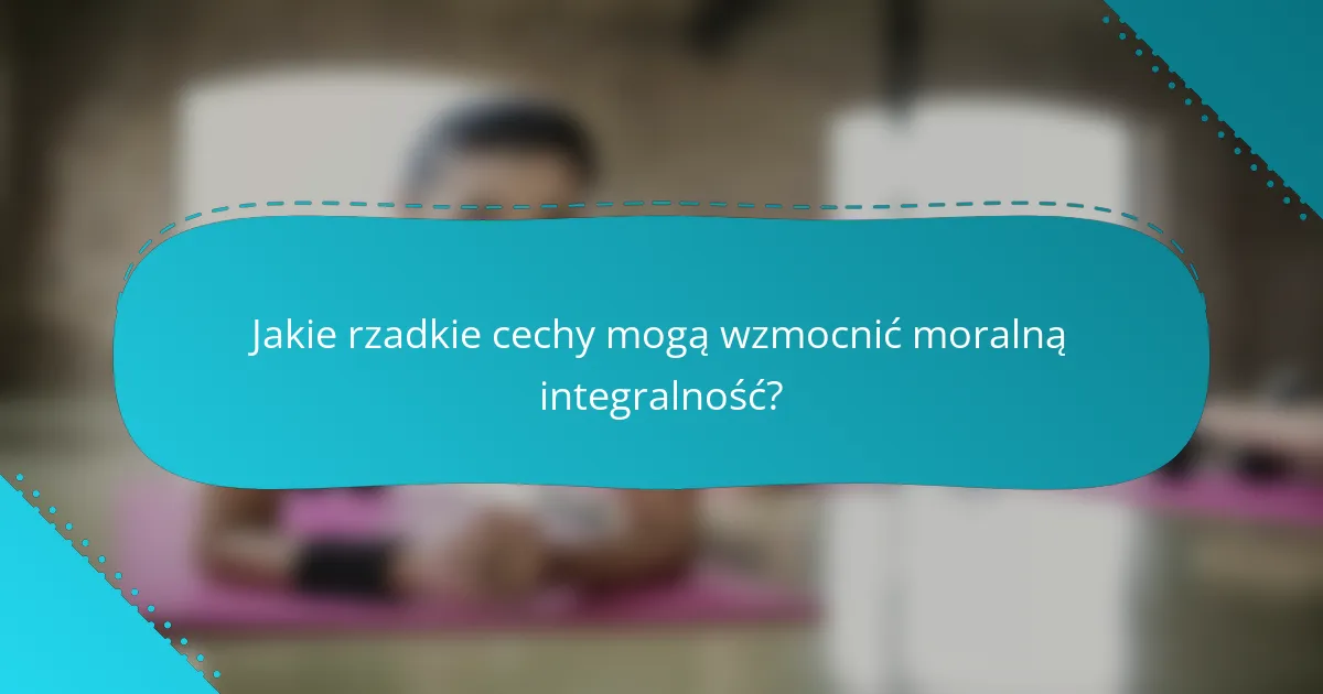 Jakie rzadkie cechy mogą wzmocnić moralną integralność?