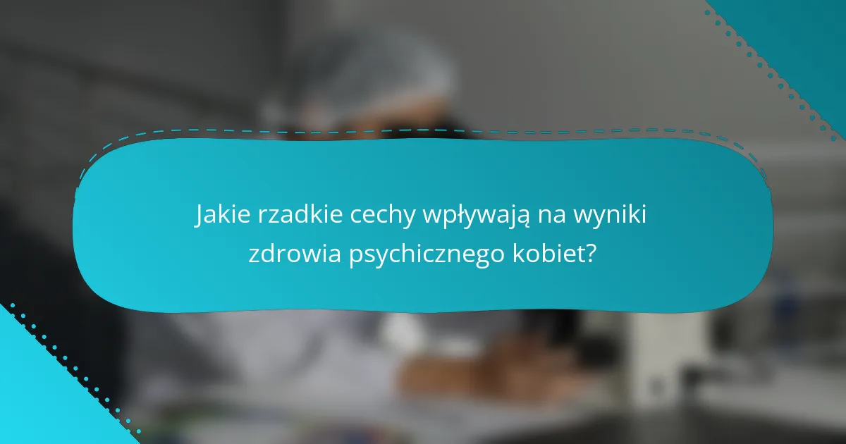Jakie rzadkie cechy wpływają na wyniki zdrowia psychicznego kobiet?